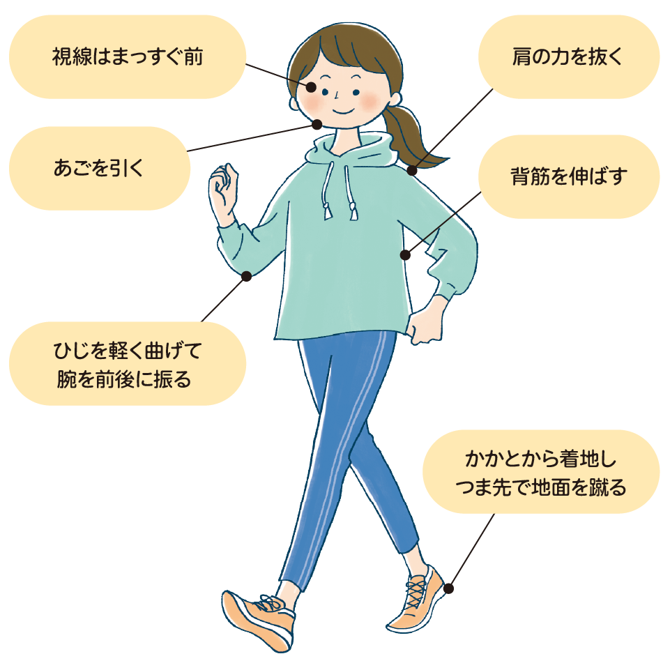 ウォーキングの正しいフォーム