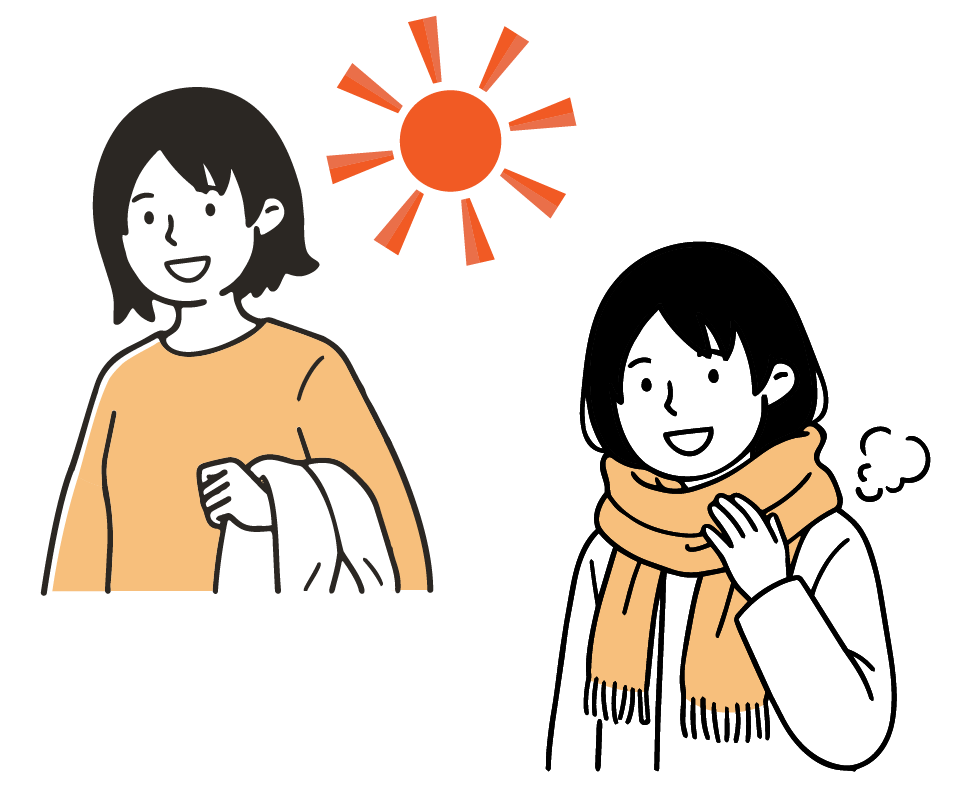 温度調節しやすい服装